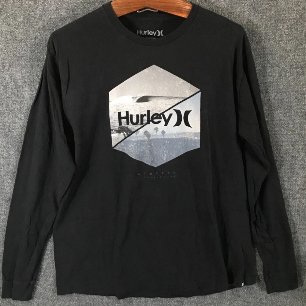 Hurley Athletic Black Graphic Long Sleeve T-Shirt